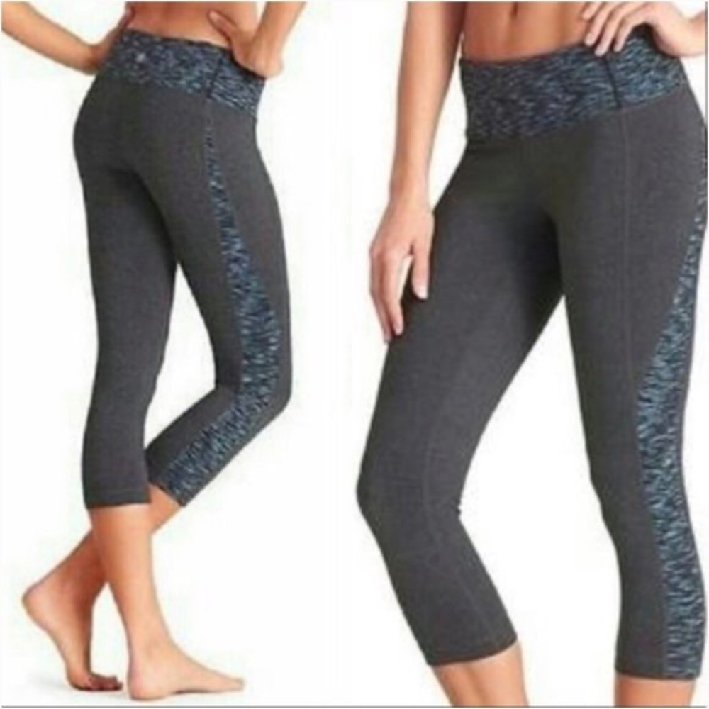 Athleta Splits Revelation Cropped Capri Leggings Gray Blue XS